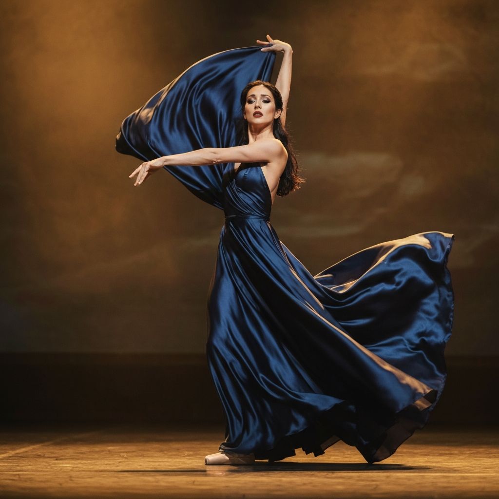 Elegant dancer performing in beautiful costume